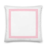 Pastel Pink Border Solid White Decorative Throw Accent Pillow Cushion, Pillow, $ 64.50, A Moment Of Now™